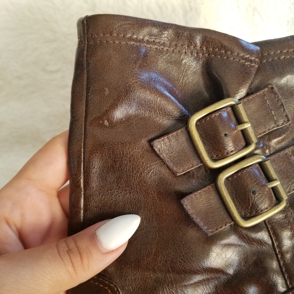 Host Pick💕Box-Tab Brown Mid/Low Rise Heeled Boots - Picture 11 of 12